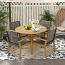Set of 4 Outdoor Rattan Chair with Sturdy Acacia Wood Frame-Set of 4 by LJGDeals