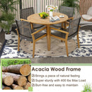 Set of 4 Outdoor Rattan Chair with Sturdy Acacia Wood Frame-Set of 4 by LJGDeals
