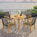 Set of 4 Outdoor Rattan Chair with Sturdy Acacia Wood Frame-Set of 4 by LJGDeals