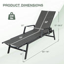 Outdoor Rattan Chaise Lounge Reclining Chair with Armrests and 5-Position Backrest-Brown by LJGDeals