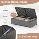 Outdoor Rattan Daybed Wicker Loveseat and 31 Gallon Storage Ottoman-Brown by LJGDeals