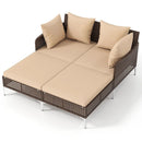 Outdoor Rattan Double Daybed Wicker Chaise Lounge by LJGDeals