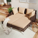 Outdoor Rattan Double Daybed Wicker Chaise Lounge by LJGDeals