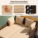 Outdoor Rattan Double Daybed Wicker Chaise Lounge by LJGDeals