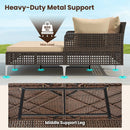 Outdoor Rattan Double Daybed Wicker Chaise Lounge by LJGDeals