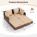 Outdoor Rattan Double Daybed Wicker Chaise Lounge by LJGDeals