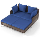 Outdoor Rattan Double Daybed Wicker Chaise Lounge by LJGDeals