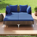 Outdoor Rattan Double Daybed Wicker Chaise Lounge by LJGDeals