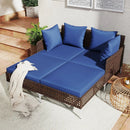 Outdoor Rattan Double Daybed Wicker Chaise Lounge by LJGDeals