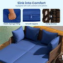 Outdoor Rattan Double Daybed Wicker Chaise Lounge by LJGDeals