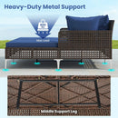 Outdoor Rattan Double Daybed Wicker Chaise Lounge by LJGDeals