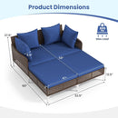 Outdoor Rattan Double Daybed Wicker Chaise Lounge by LJGDeals