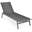 Outdoor Reclining Chaise Lounge Chair with 6-Position Adjustable Back