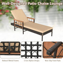 Outdoor Reclining Lounger Chair with 4-Level Adjustable Backrest-Beige by LJGDeals