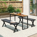 Outdoor Rectangle Console Table with Long-Lasting WPC Tabletop by LJGDeals