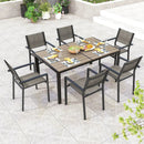 59 x 35 Inch Large Outdoor Rectangle Dining Table with Metal Legs by LJGDeals
