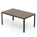 59 x 35 Inch Large Outdoor Rectangle Dining Table with Metal Legs by LJGDeals