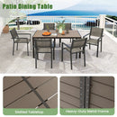 59 x 35 Inch Large Outdoor Rectangle Dining Table with Metal Legs by DirectDeals