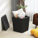 Outdoor Resin Storage Side Table with Removable Lid and Wicker-woven Accent by LJGDeals