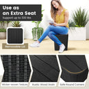 Outdoor Resin Storage Side Table with Removable Lid and Wicker-woven Accent-Black