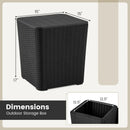 Outdoor Resin Storage Side Table with Removable Lid and Wicker-woven Accent by LJGDeals