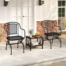 Outdoor Rocking Chair Set of 2 with Mesh Backrest and Seat for Yard-Black by LJGDeals