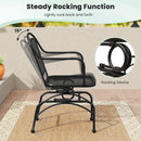 Outdoor Rocking Chair Set of 2 with Mesh Backrest and Seat for Yard-Black
