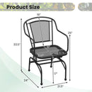 Outdoor Rocking Chair Set of 2 with Mesh Backrest and Seat for Yard-Black by LJGDeals