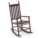 High-Back Acacia Wood Outdoor Rocking Chair with Solid Rocking Base by LJGDeals