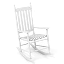 High-Back Acacia Wood Outdoor Rocking Chair with Solid Rocking Base by DirectDeals