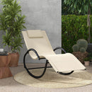 Outdoor Rocking Lounge Chair with Removable Headrest by LJGDeals