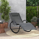 Outdoor Rocking Lounge Chair with Removable Headrest by LJGDeals