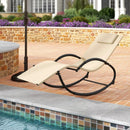 Outdoor Rocking Lounge Chair with Removable Headrest by LJGDeals