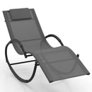 Outdoor Rocking Lounge Chair with Removable Headrest by LJGDeals
