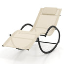 Outdoor Rocking Lounge Chair with Removable Headrest by LJGDeals