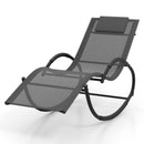 Outdoor Rocking Lounge Chair with Removable Headrest by LJGDeals