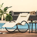 Outdoor Rocking Lounge Chair with Removable Headrest by LJGDeals