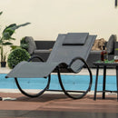 Outdoor Rocking Lounge Chair with Removable Headrest by LJGDeals