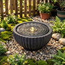 Outdoor Round Sphere Water Fountain with LED Lights and Pump by DirectDeals