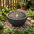 Outdoor Round Sphere Water Fountain with LED Lights and Pump by LJGDeals