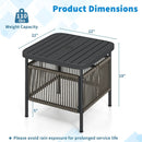 Outdoor Side Table with Umbrella Hole and Storage Shelf by LJGDeals