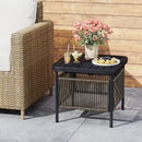 Outdoor Side Table with Umbrella Hole and Storage Shelf by LJGDeals
