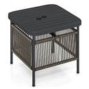 Outdoor Side Table with Umbrella Hole and Storage Shelf by LJGDeals