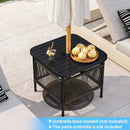 Outdoor Side Table with Umbrella Hole and Storage Shelf by LJGDeals