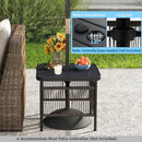 Outdoor Side Table with Umbrella Hole and Storage Shelf by LJGDeals