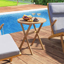 Outdoor Side Table with Slatted Tabletop and X-Shaped Structure by LJGDeals