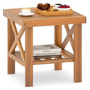 Outdoor Side Table with Storage Shelf for Small Space by LJGDeals