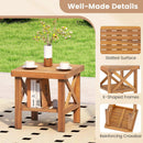 Outdoor Side Table with Storage Shelf for Small Space by DirectDeals