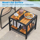 Outdoor Side Table with Umbrella Hole and Storage Shelf for Porch by LJGDeals