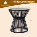 Outdoor Side Table with LED Warm Light and Tempered Glass Top by LJGDeals